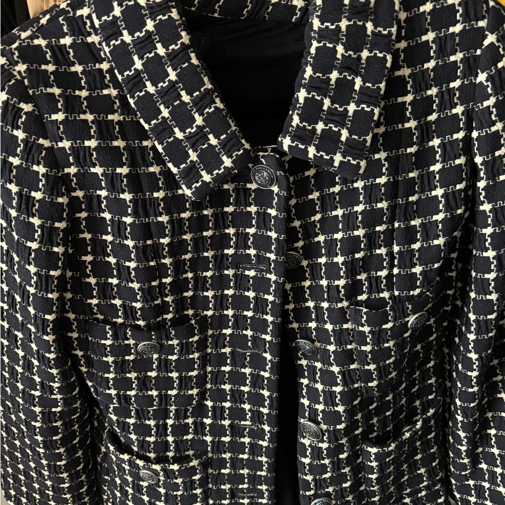 Chanel Quilted Jacket Blazer Navy Blue Size 40